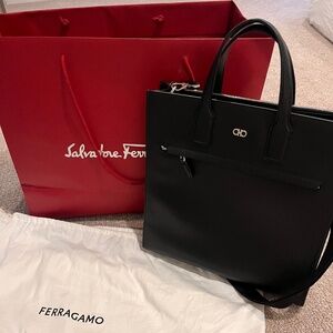 Salvatore Ferragamo Logo Plaque Large Tote/Work Crossbody Bag